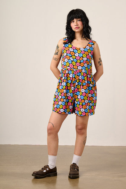 Alisa - Cotton Playsuit in Balloon Floral