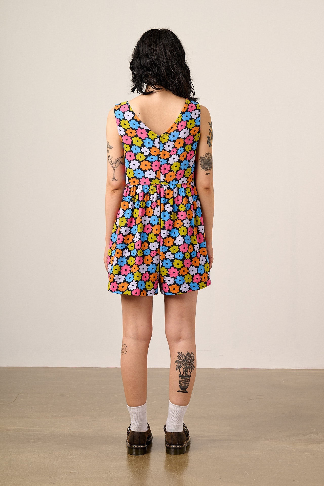 Alisa - Cotton Playsuit in Balloon Floral