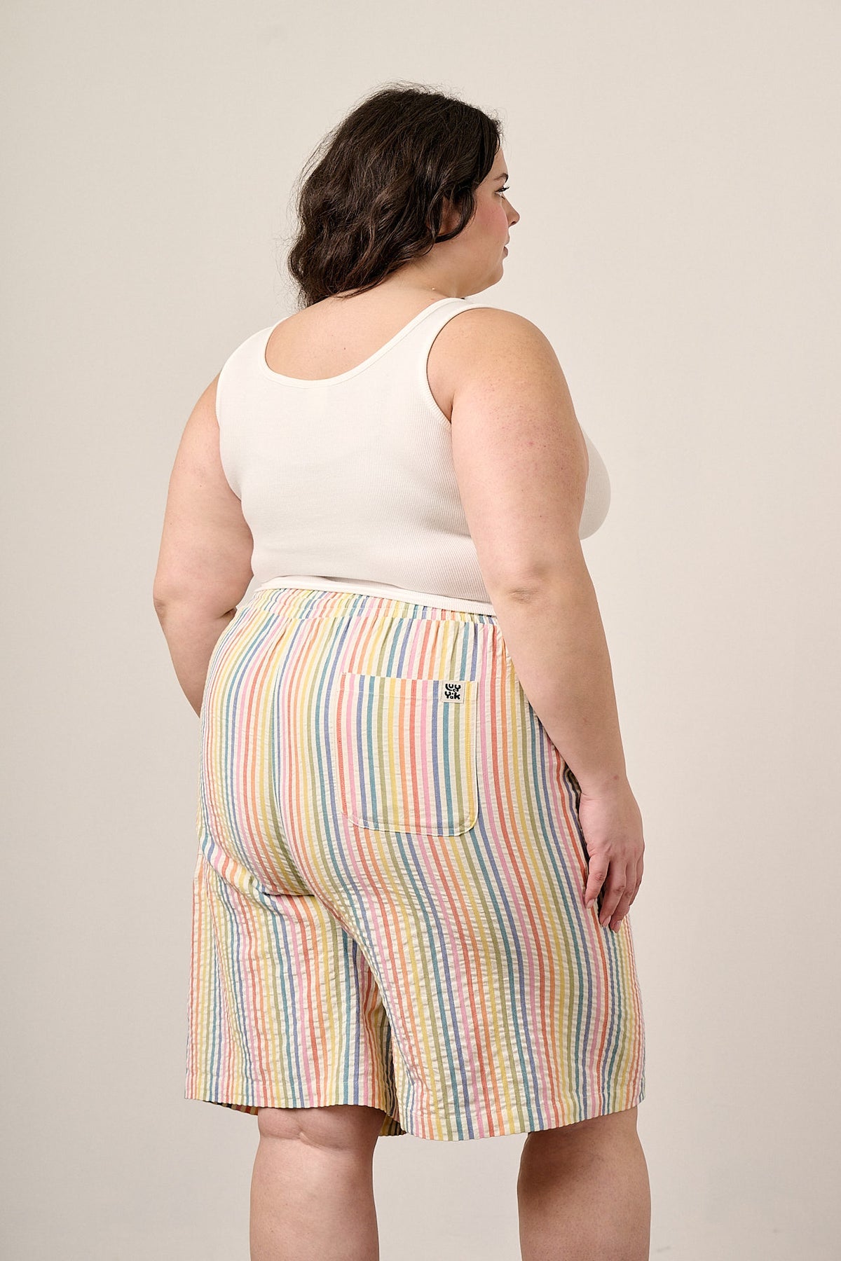 Madero - Cotton Shorts in Vintage Rainbow Stripe