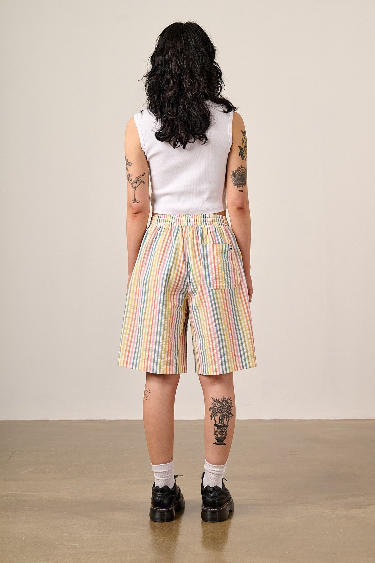 Madero - Cotton Shorts in Vintage Rainbow Stripe