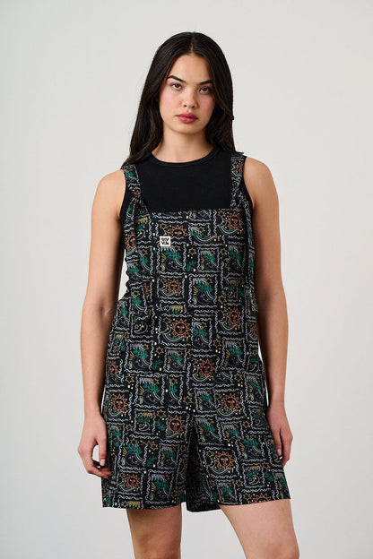 Original Shorts - Cotton Dungaree Shorts in Cosmic Folk Floral Print